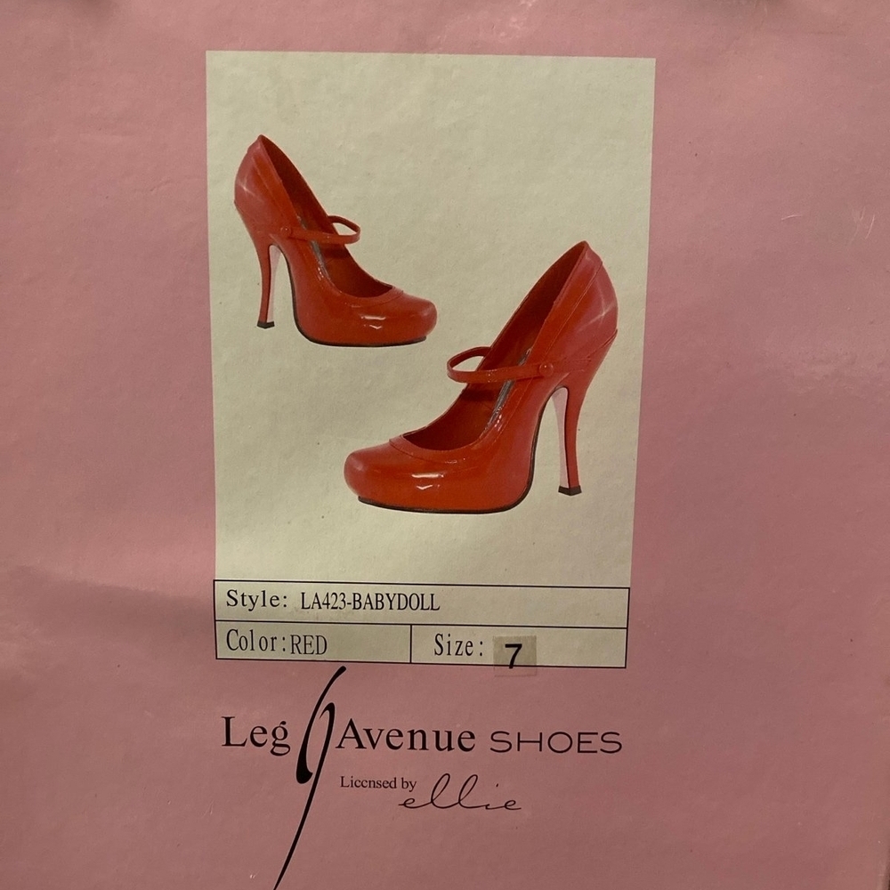 Leg Avenue Red Babydoll Mary Jane High Heel Pumps